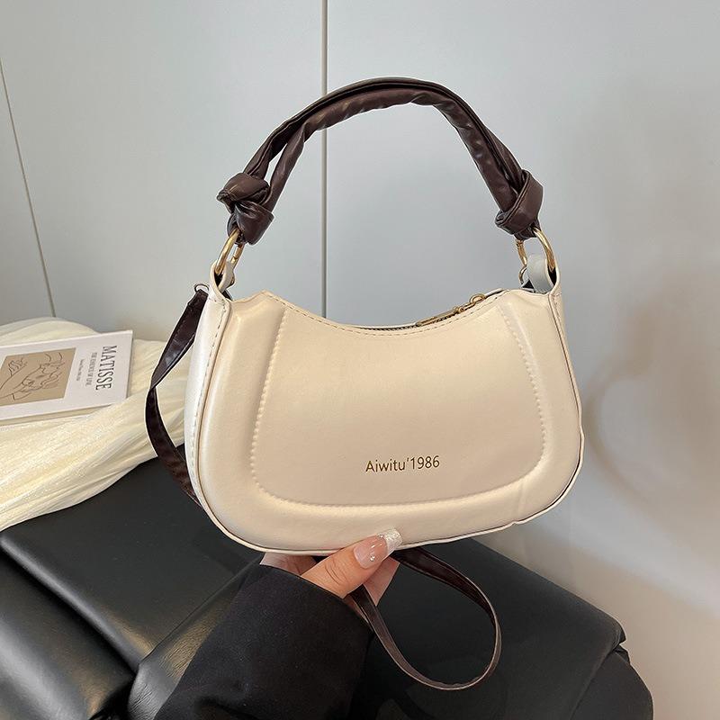 Niszowa torba listonoszka w kształcie półksiężyca, codzienna biała moda, piękna torba na ramię, torebka damska