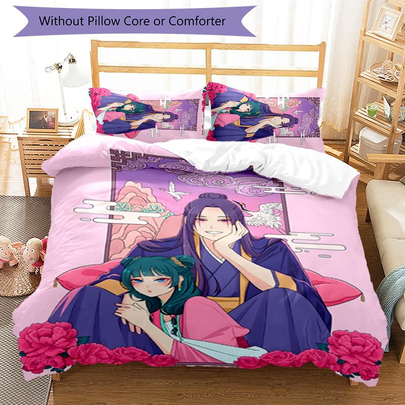 3pcs The Apothecary Diaries pattern bedding set duvet cover set includes duvet cover &pillowcases, perfect all season bedroom decoration & gift