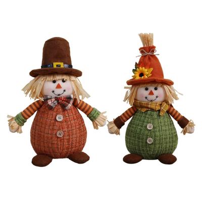 Decorazione Autunnale Spaventapasseri Gnomo Bambola Foglia d'Acero Zucca Autunno Pagliuzza Figurina Festival Fattoria Casa Ornamenti