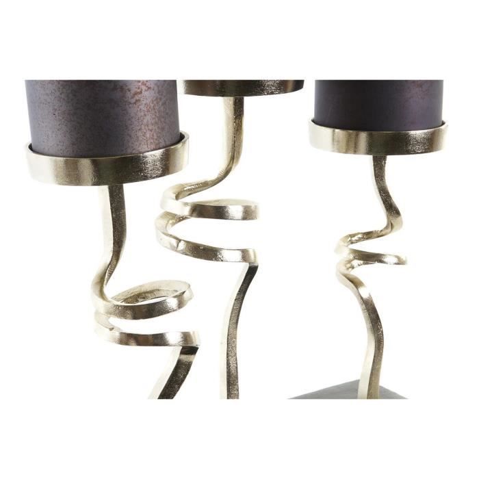 Bougeoir - Non spécifié - 37 x 16 x 47 cm - Verre et Aluminium - Gris et Doré