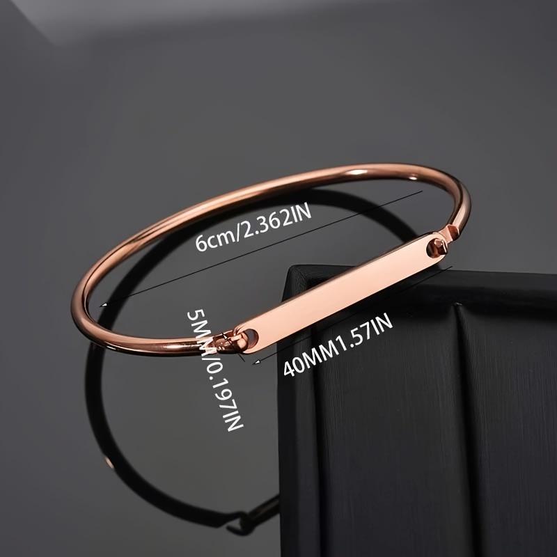 SQSimple and versatile stainless steel women's bracelet a long, smooth, personalized DIY bracelet with private engraving holiday