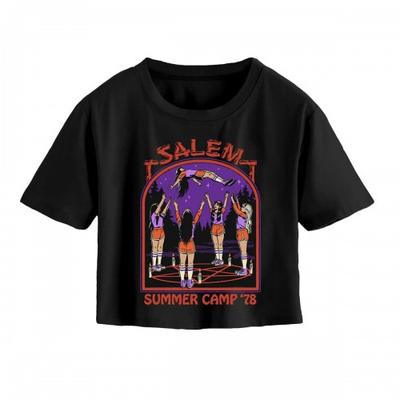 Unisexowy T-shirt Crop Salem Summer Camp dla Dorosłych