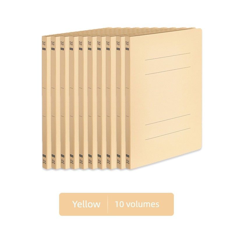 

Mauno File Folder A4plus File Recycled Writing Paper Punch Flat Report Folder Yellow (5 Volumes)