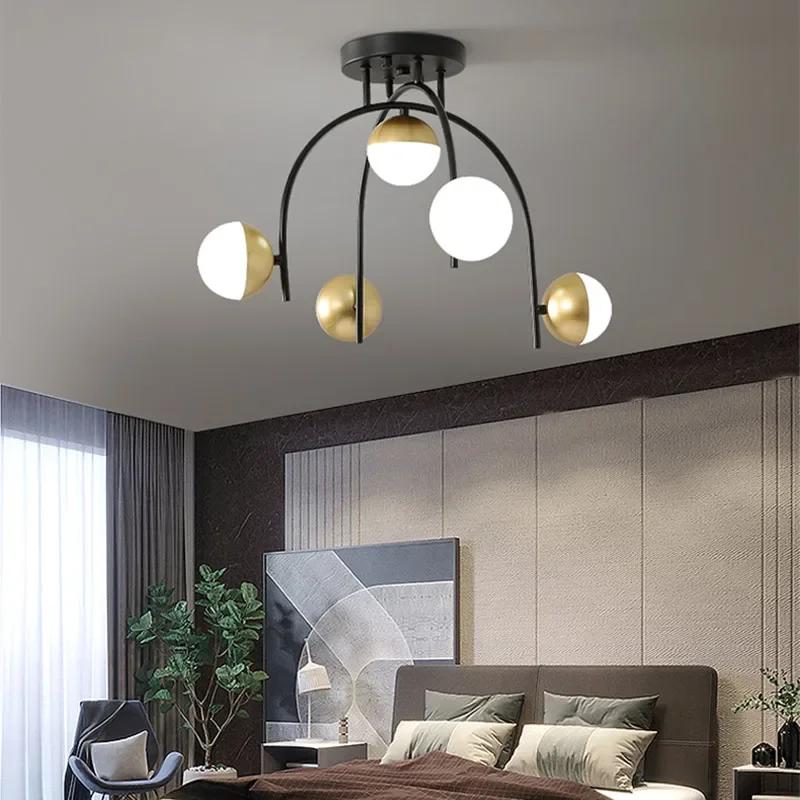 Modern Vintage Ceiling Light Led Design Living Dining Bedroom Kitchen Study Ceiling Light Black Gold Foyer Indoor House Light
