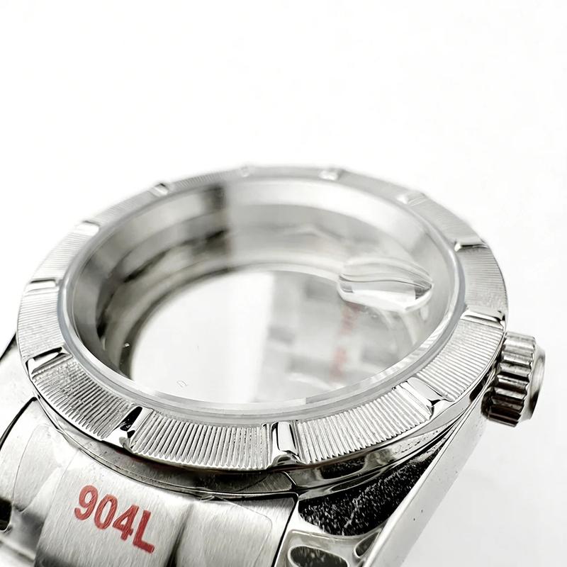 39/36mm Engine-Turned Bezel Watch Case Ref.115210 For Seiko Oyster Perpetual Date NH35/36 Automatic Movement Sapphire Mod Parts