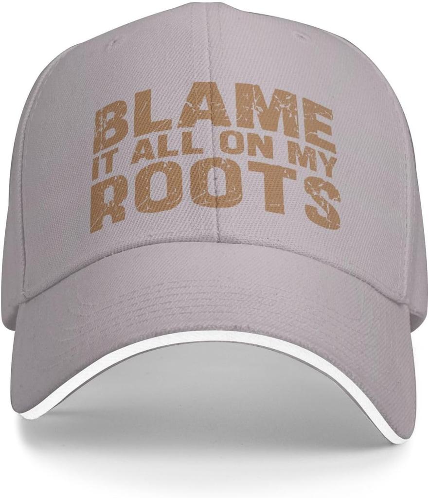 Blame It All On My Roots Baseball Cap Polyester Distressed Graphic Trucker Hat For Adult