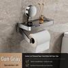GongShuShi Drill-Free Suction Cup Toilet Paper Holder with Storage Shelf