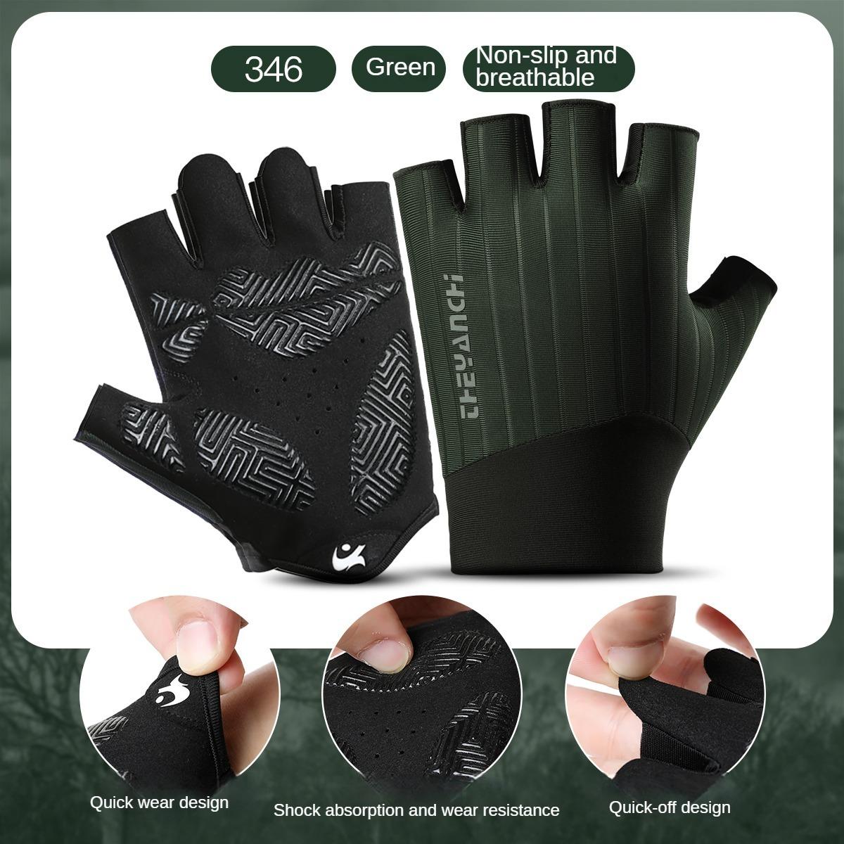 

Breathable Anti-Slip Cycling Fingerless Gloves For Men And Women Professional Gym Fitness Half Finger Summer Fishing Bike XL
