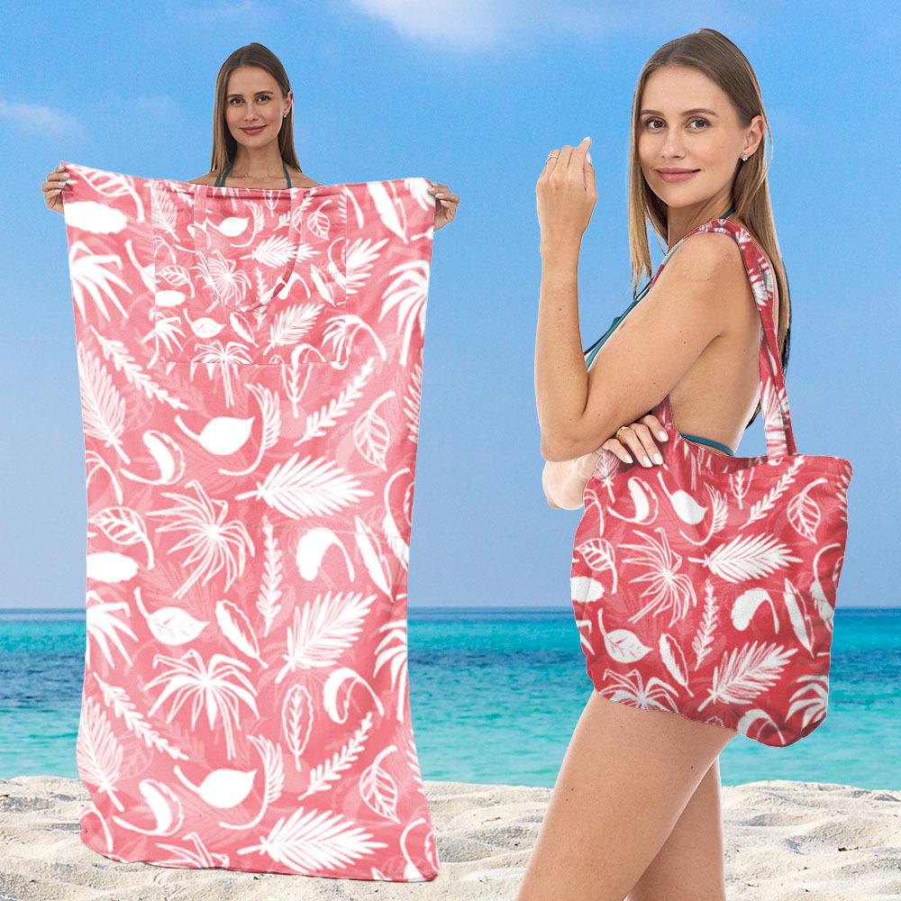 Damen 2-in-1 Faltbarer Strandtuch mit integrierter Tasche Multifunktionale Einzelschulter-Umhängetasche Für Schwimmen Wassersport