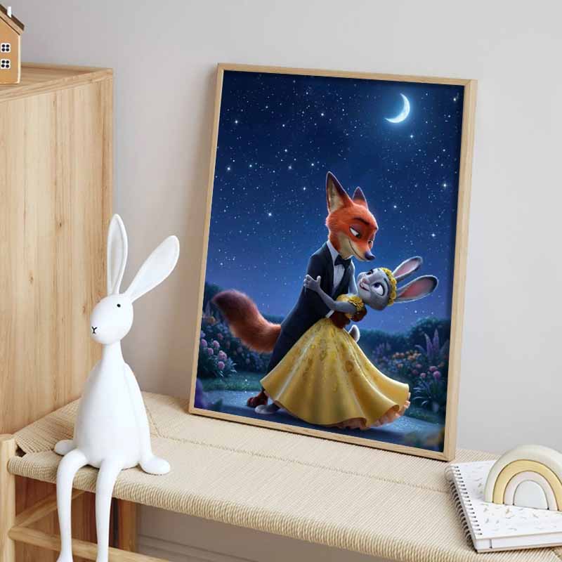 Disney Diamond Painting Judy  Nick Dancing Under The Stars Cartoon Movie Cross Stitch Embroidery Handmade Gift Home Decor