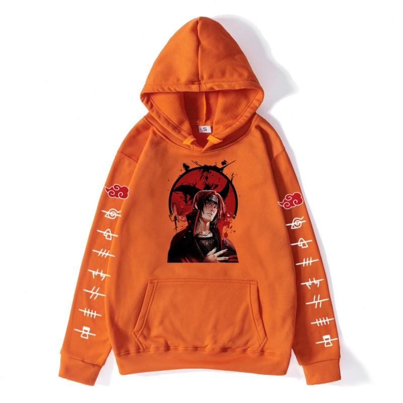 Herren Naruto Anime Hoodie Cosplay Sweatshirt Lockere Passform Baumwollmischung Langarm Lässig Streetwear