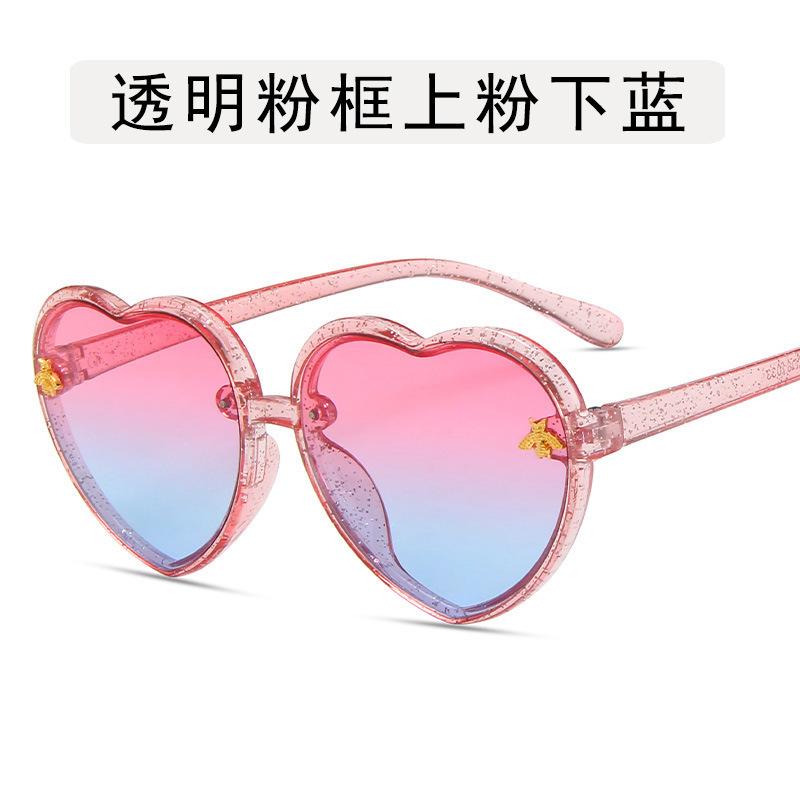 Fashion Heart Kids Sunglasses Children Retro Cute Pink Cartoon Sun Glasses Frame Girls Boys Baby Sunglasses UV400 Eyewear