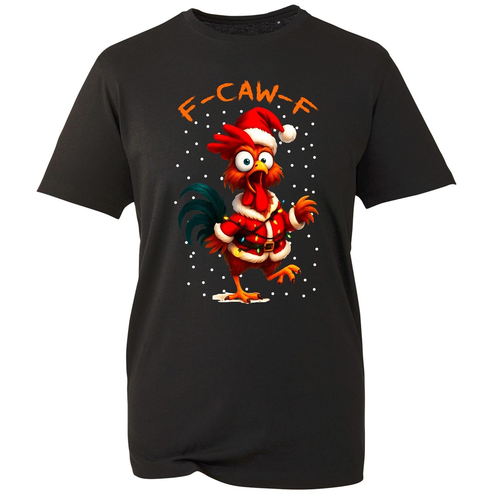 F-Caw-F Funny Chicken Meme Quote Vintage Unisex Gift Xmas T-Shirt L