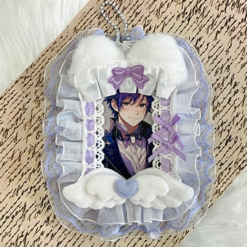 G-Trigger Frill Lace Decorative Trading Card Case, Lavender, Perfect for Oshikatsu Merchandise, Card Case, Card Display, Storage, B8