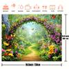 2D Blumenbogen Kulisse, Verzauberter Garten mit Schmetterlingen Fotografie Hintergrund für Alle Anlässe
