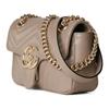 Gucci GG Marmont Spring Clip Flap Quilted V Leather Mini Shoulder Bag Women Shoulder Bag Gray-Brown 446744-AAER0-1523