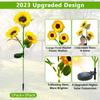 Sunflower Solar Lights Outdoor Garden Decor, Uppgraderad 1 Pack Solar Garden Lights med 3 Solros Lights, Vattentät Solar Outdoor Lights