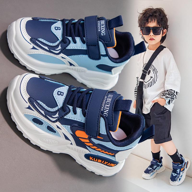 

Детская обувь Спортивная обувь для девочек Осенняя обувь для детей среднего и старшего возраста Кроссовки для мальчиков Кожаные Универсальные Кроссовки для пап 37 синий