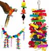 Smooth Wooden Bird Activity Toy For Macaws Cockatoos Chewing Enrichment Rope Cage Accessories