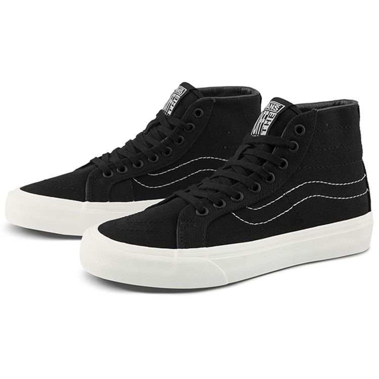 Vans Sk8 Canvas Shock Absorbing Durable Lightweight Breathable High Top Skate Shoes Women Sneakers Black VN0A4UWN4VO