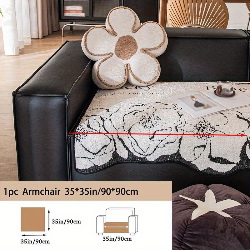 

Роскошный мягкий бархатный жаккардовый чехол для дивана, нескользящий защитный чехол для дивана для гостиной, спальни, офиса - удобный короткий чехол из плюшевой ткани 90*90cm