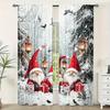 2pcs - Christmas Curtains   Holiday Christmas Dwarf Polyester Printed Curtains   Home Decoration   Room Decoration