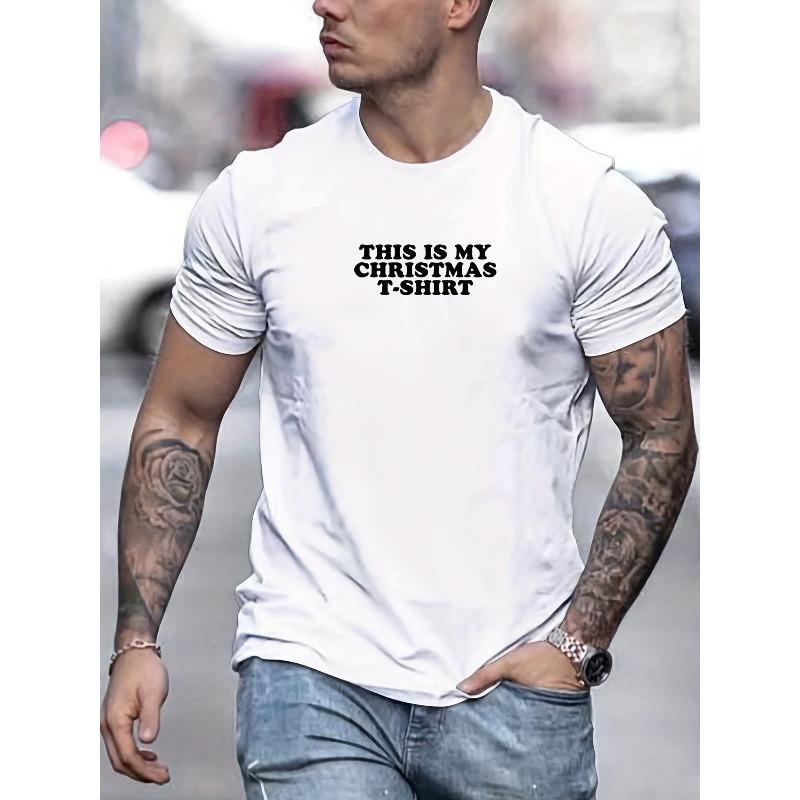

Men s THIS IS MY CHRISTMAS T-SHIRT Graphic Summer Casual Crew Neck Short Sleeve T-Shirt S белый