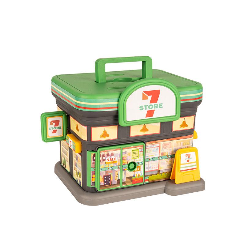 Money Box with Key Lock Creative Child Savings Can Portable Convenience Store Coffee Shop Shape Piggy Bank Coin Storage Box