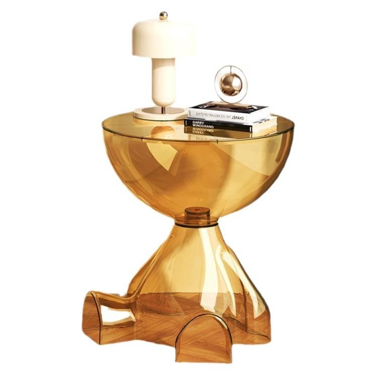 Acrylic Plastic Coffee Table Sofa Minimalist Living Room Coffee Table Bedside Table Transparent Can Store Nightstand Furniture