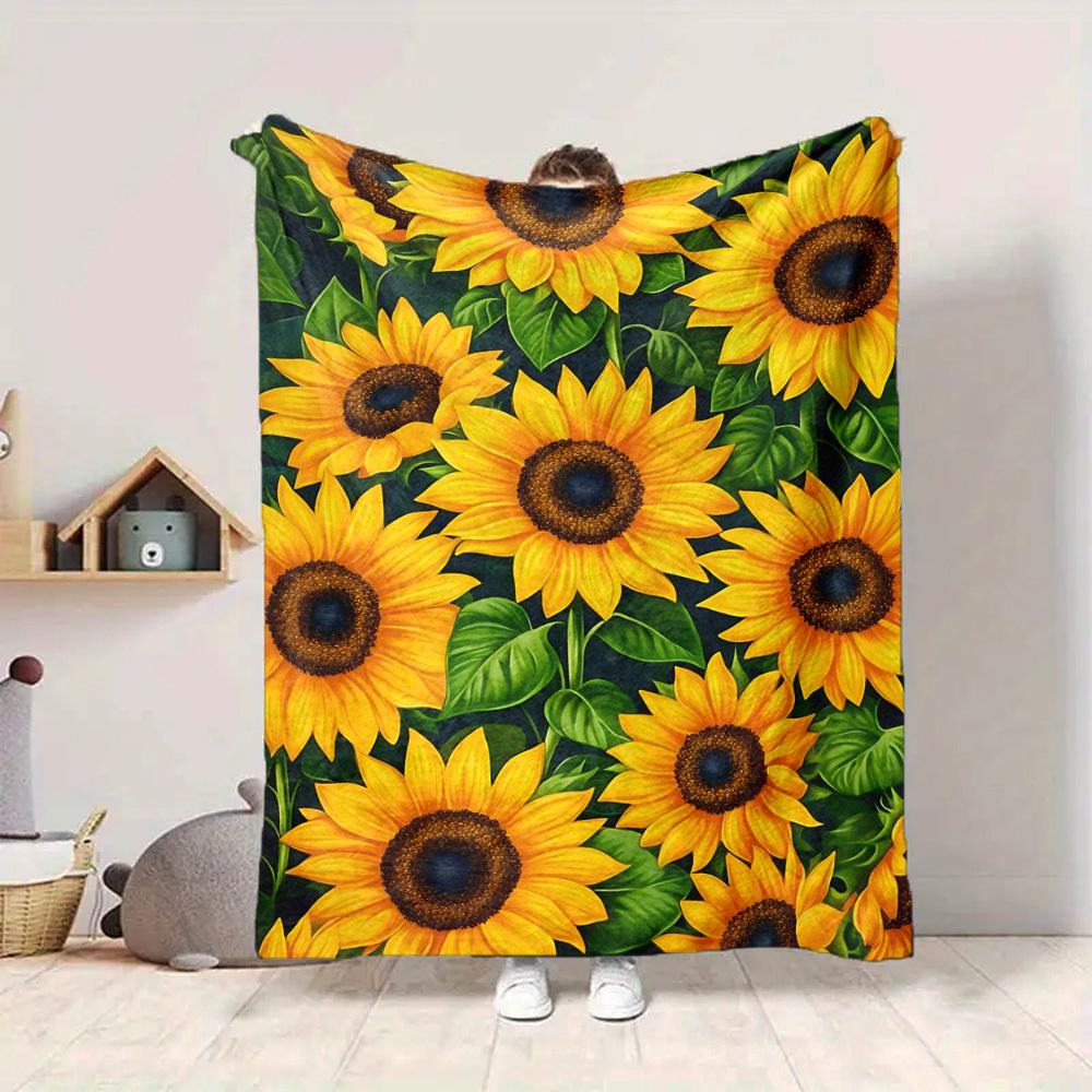 

1pc Sunflower Field Blanket, Lightweight Flannel Throw Blanket For Sofa, Bed, Travel112 130cmx150cm