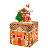 Decor Christmas Gingerbread Man House Pattern Gift Box With Material Paper