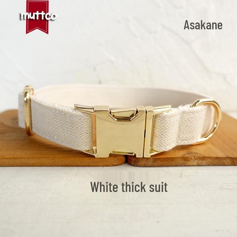 MUTTCO White Thick Dog Walking Set UDC-141J Medium