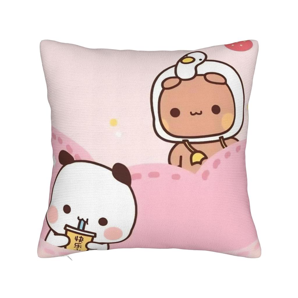 I Love You Bear and Panda Bubu Dudu Bear Pillowcase Soft Fabric Cushion Cover Gift Pillow Case Cover Home Zipper Xcm