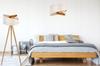 Floor Lamp Standing Tripod Wooden Lampshade Pattern
