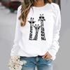 Giraffe Pattern Long Sleeve Round Neck Women's Sweatshirt