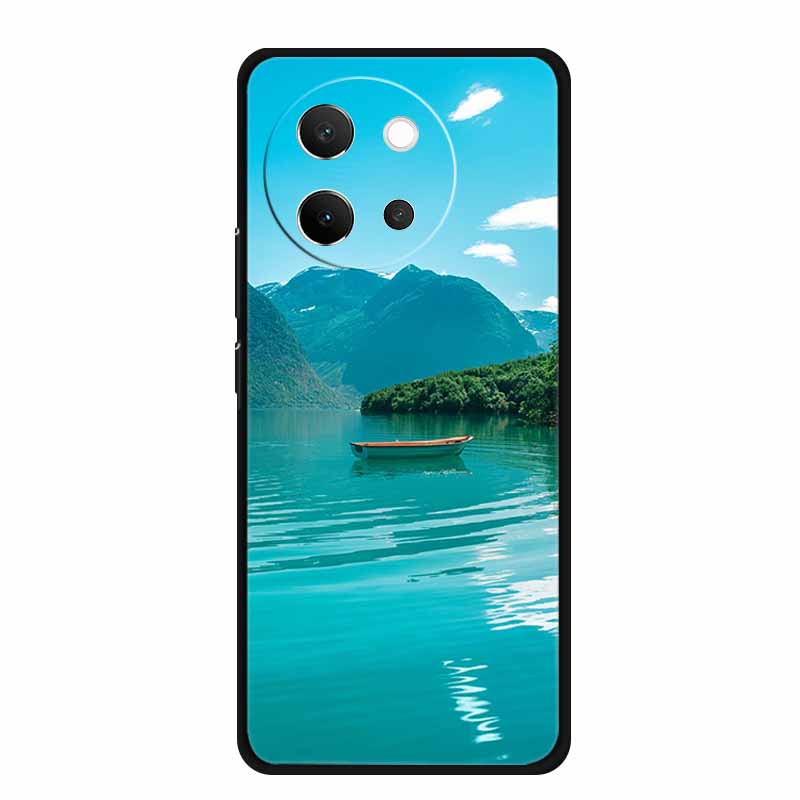 For Vivo V40 Lite Case V40lite V 40 Lite Fashion Black Silicone Soft Back Cover Case For Vivo V30e 5G Phone Case V 30 e Funda