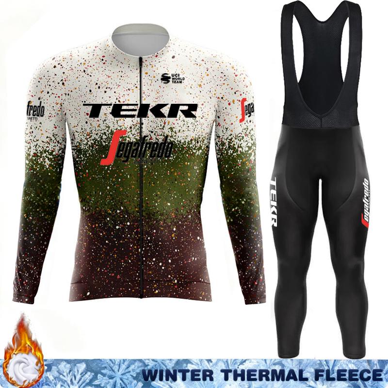 Termal Fleece Cycling Jersey Men's Winter Suit TEKR Thermal Man Outfit 2026 Mens Long Sleeve Clothing Jumper Set Ciclismo Hombre