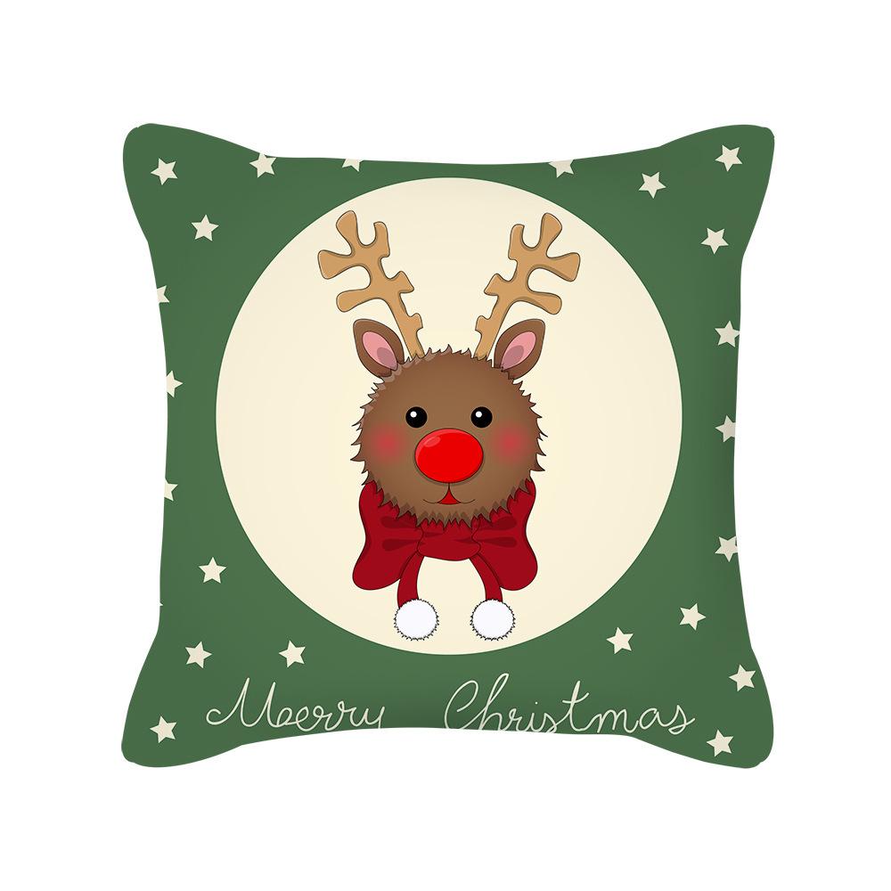 New Cartoon Christmas Pillow Cover Holiday Gift Square Cushion Cover Cushion Cover Pillow Cover
