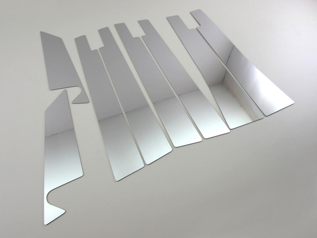 BRIGHTZ Noah 60 Series Stainless Steel Pillar Panels with Visor Attachment 1173 Series/65 Ultra-Mirror (8-Piece Set) [PIL-SIL-264]