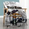 Harley-davidson Motorcycles Personalized Text Blanket Multi-purpose Personalized Blanket Comfortable for Livingroom Chair Bed Sofa for All Occasions