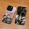 Vertical Grain Marble Printed Leather Soft Silicone Phone Case Back Cover with Camera Lens Full Protection for Samsung