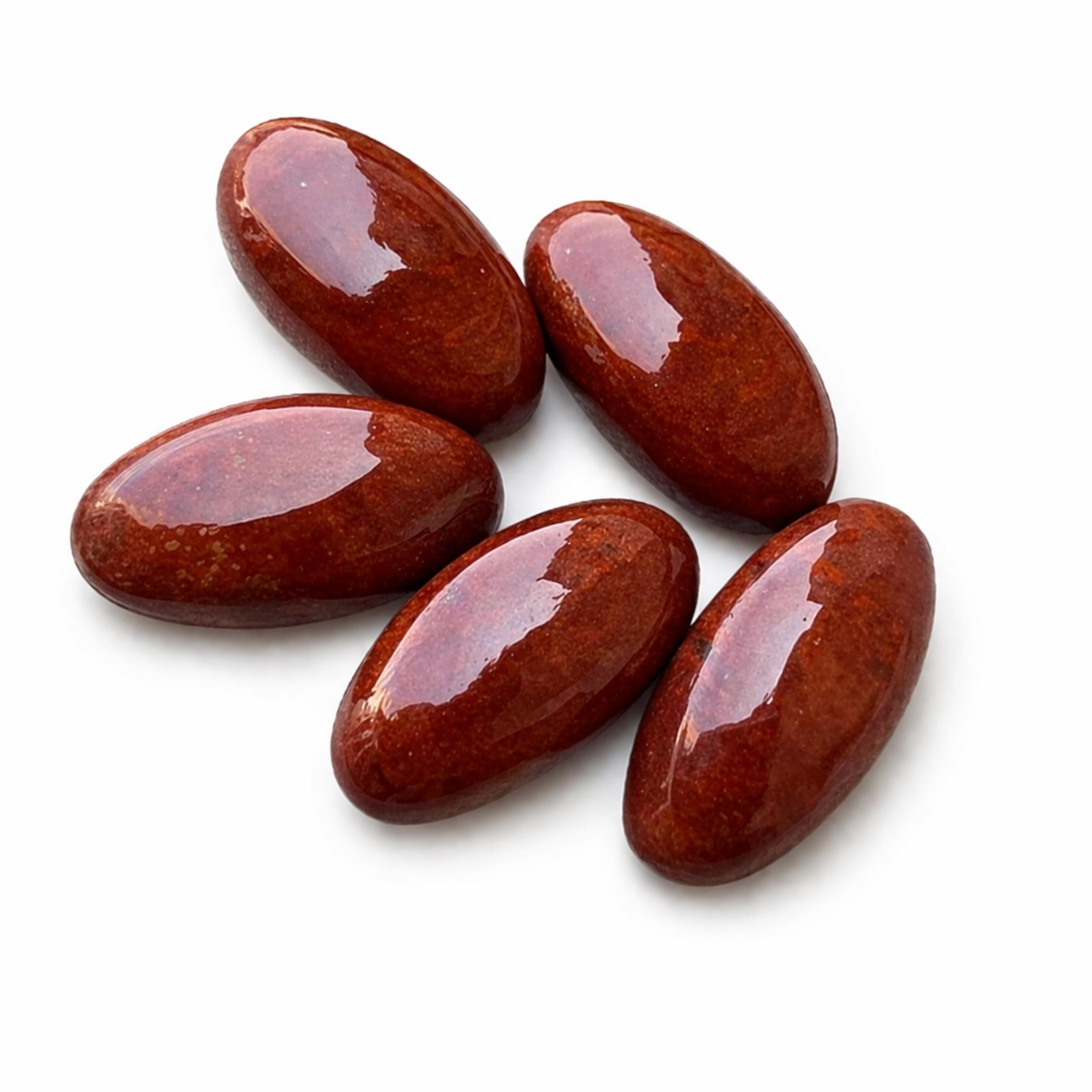 

AAA+ Natural Red Jasper Cabochon Big Oval Flat Back Calibrated Gemstone | Red Jasper Loose Stone for Jewelry Making 5x10mm красный