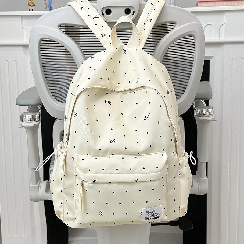 Rucksack Neuer Rucksack mit großer Kapazität für Mittelschüler Kleiner frischer Schulranzen Polka-Dot-Schleife Vielseitiger Rucksack