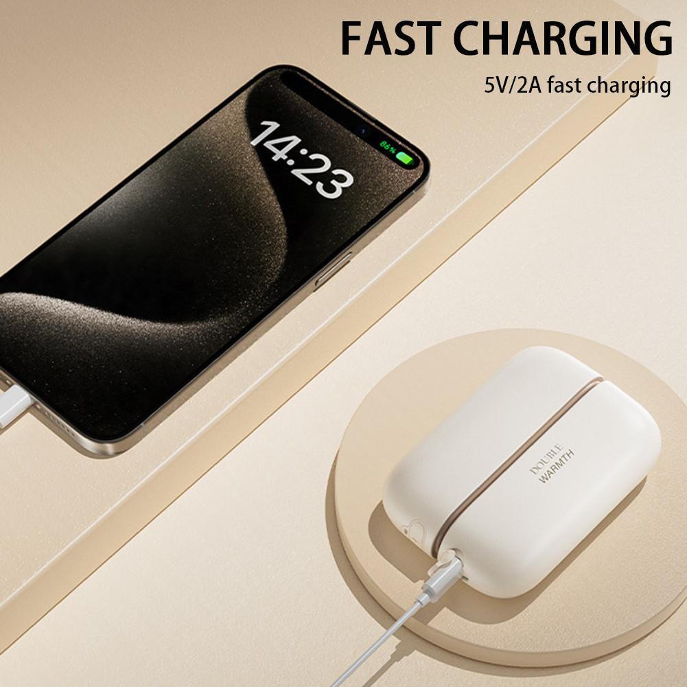 2-in-1 Magnetic Dual Electric Hand Warmer Portable Pocket Handwarmer 360° Surround Heating Warm Hands Treasure