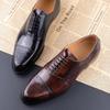 Fashion Classic Brogue Shoe Men's Business Suits Matches New Style Genuine Cowhide Handmade Formal Office Wedding Party Mans Dress Shoes