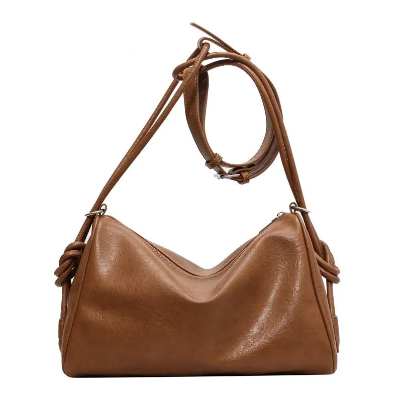 Zipper PU fashion stitching interior zipper pocket shoulder bags  solid color  women's crossbody bags