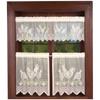 3Pcs/Set Jacquard DIY Lace European Coffee Curtain White Knitted Kitchen Translucent