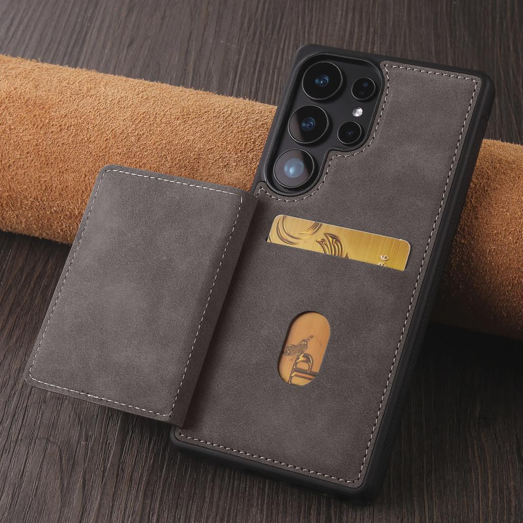 Leather Cards Solt Wallet Case for Samsung Galaxy S25 Edge S24 Ultra S23 FE S22 S21 Plus A16 A36 A56 A15 A35 A55 Magnetic Cover