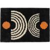 Bathroom Mats, Machine Washable (Black/Orange, 16"x24")