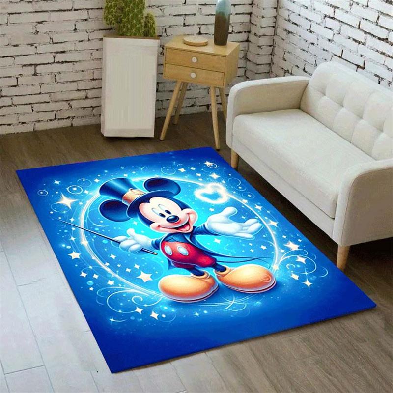 1pc Mickey Pattern Area Rug Soft Flannel Floor Mat for Living Room,Office,Bedroom and Carpet
